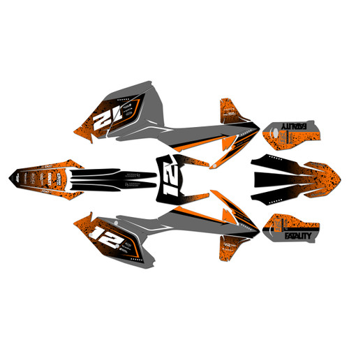 ktm 250xcw graphics kit 2017-2019 shark series orange
