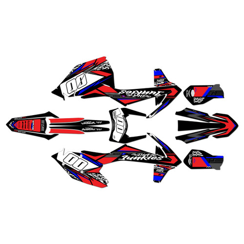 ktm 350excf graphics kit 2017-2019 rugged series red-blue