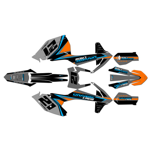 ktm 450excf graphics kit 2017-2019 crew series cyan