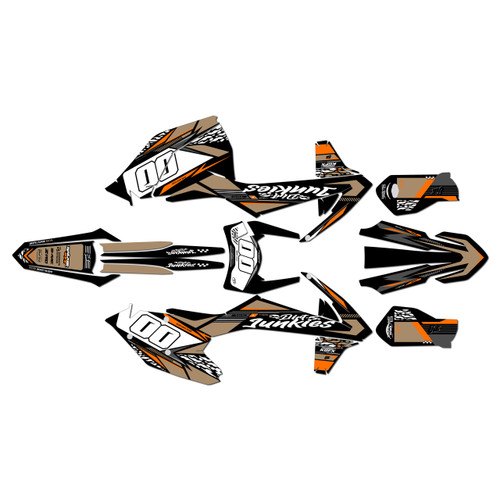 ktm 450excf graphics kit 2017-2019 rugged series tan