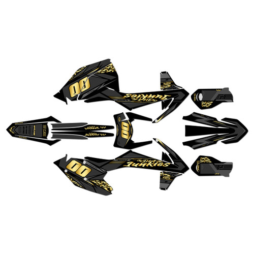 ktm 450excf graphics kit 2017-2019 rugged series gold