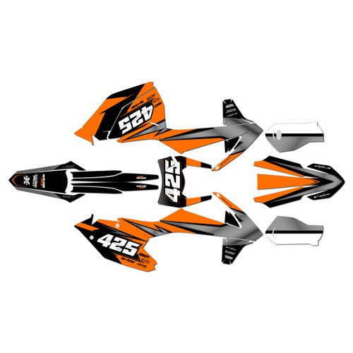 ktm 450excf graphics kit 2017-2019 screech series orange