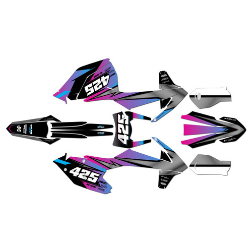 ktm 450excf graphics kit 2017-2019 screech series cyan-magenta