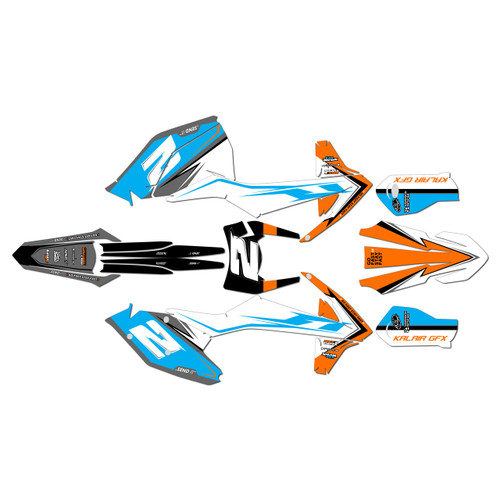 ktm 250excf graphics kit 2017-2019 bold series cyan