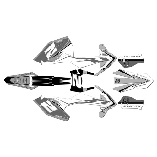 ktm 250excf graphics kit 2017-2019 bold series white