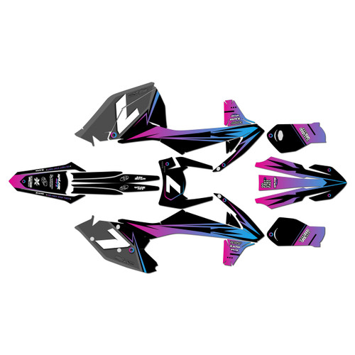 ktm 250excf graphics kit 2017-2019 bolt series cyan-magenta