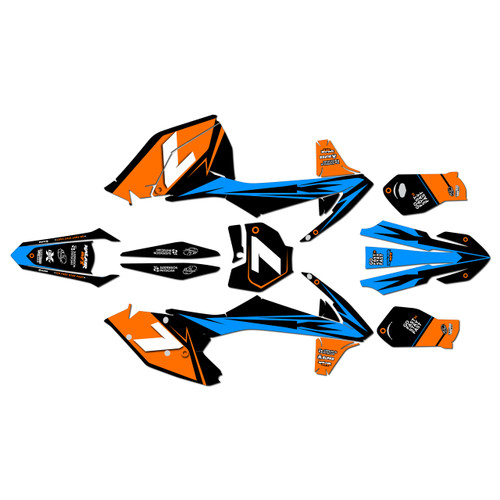 ktm 250sxf graphics kit 2016-2018 bolt series cyan
