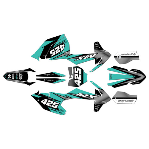ktm 125sx graphics kit 2016-2018 screech series teal