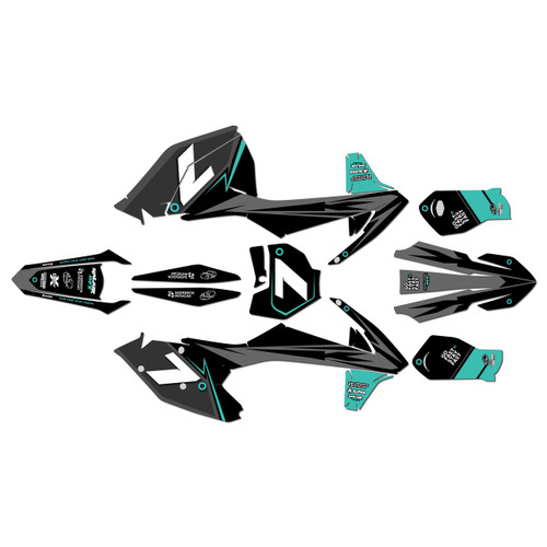 ktm 250xc graphics kit 2017-2018 bolt series teal