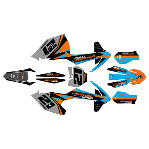 ktm 450sxf graphics kit 2016-2018 crew series cyan