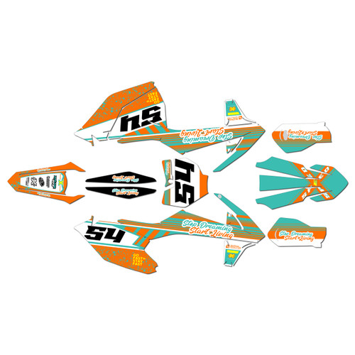 ktm 350sxf graphics kit 2016-2018 split series teal