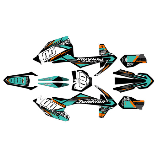 ktm 350xcf graphics kit 2016-2018 rugged series teal