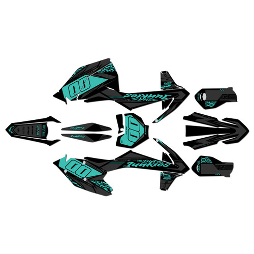 ktm 350xcf graphics kit 2016-2018 rugged series teal-shift