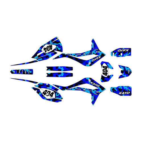 kayo kt250 graphics kit 2021-2026 invasion series blue