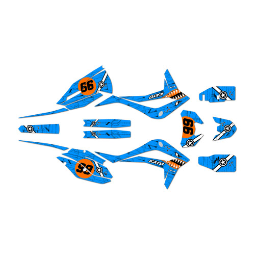 kayo kt250 graphics kit 2021-2026 predator series cyan
