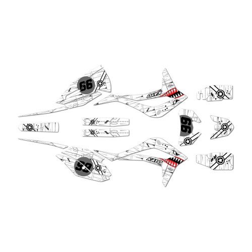 kayo kt250 graphics kit 2021-2026 predator series white