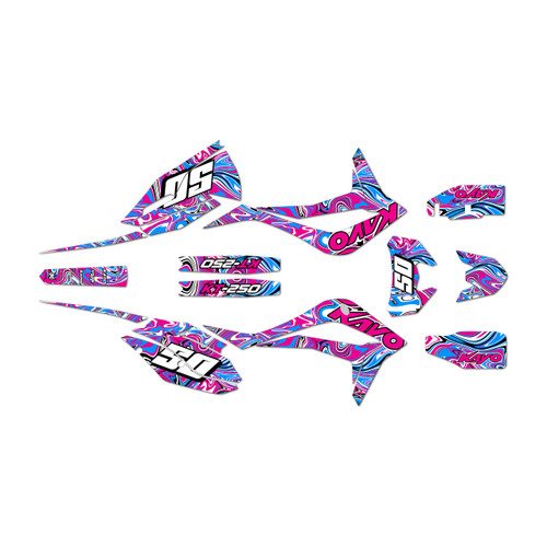 kayo kt250 graphics kit 2021-2026 snagged series magenta