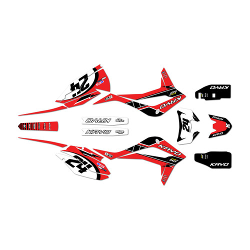 kayo kt250 graphics kit 2021-2026 speed series red