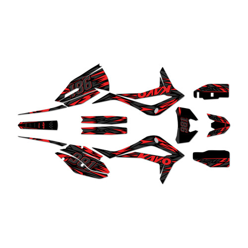 kayo kt250 graphics kit 2021-2026 twitch series red