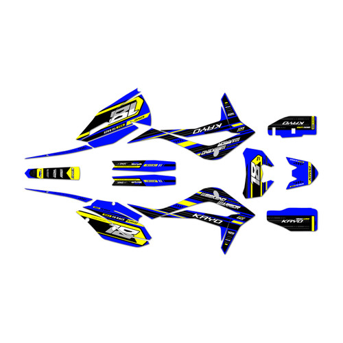 kayo kt250 graphics kit 2021-2026 warrior series blue