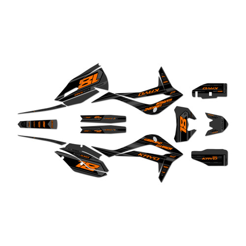 kayo kt250 graphics kit 2021-2026 warrior series orange-shift