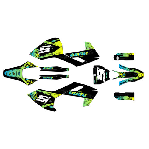 husqvarna fs450 graphics kit 2016-2018 night series green