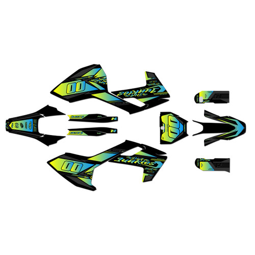 husqvarna fs450 graphics kit 2016-2018 rugged series green