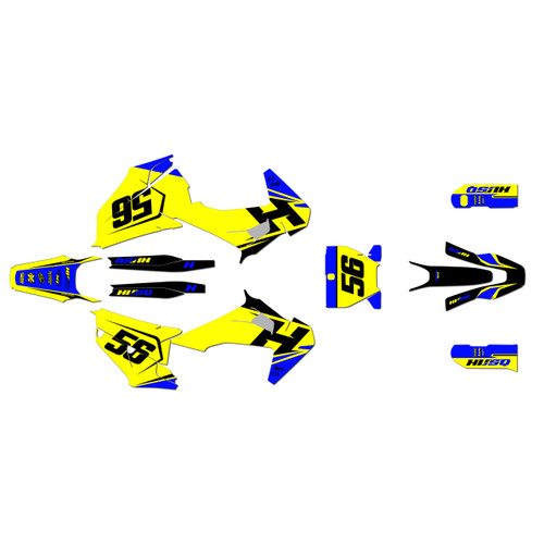 husqvarna fs450 graphics kit 2019-2022 ace series yellow