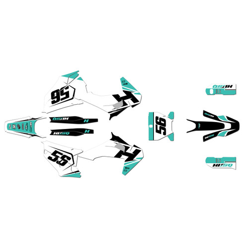 husqvarna fs450 graphics kit 2019-2022 ace series teal