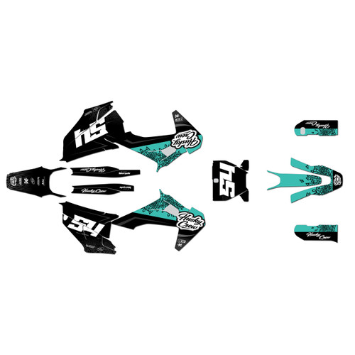 husqvarna fs450 graphics kit 2019-2022 fatality series teal