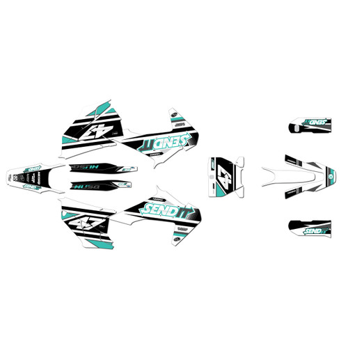 husqvarna fs450 graphics kit 2019-2022 fresh series teal