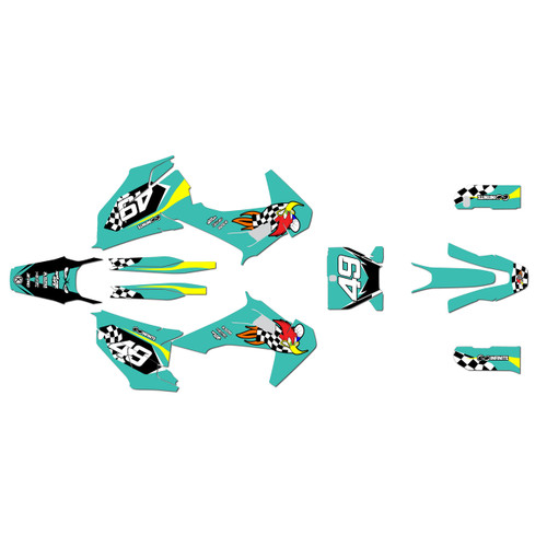 husqvarna fs450 graphics kit 2019-2022 pecker series teal
