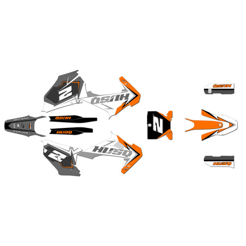 husqvarna fs450 graphics kit 2019-2022 razor series orange