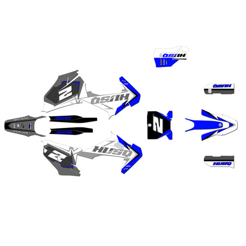 husqvarna fs450 graphics kit 2019-2022 razor series blue