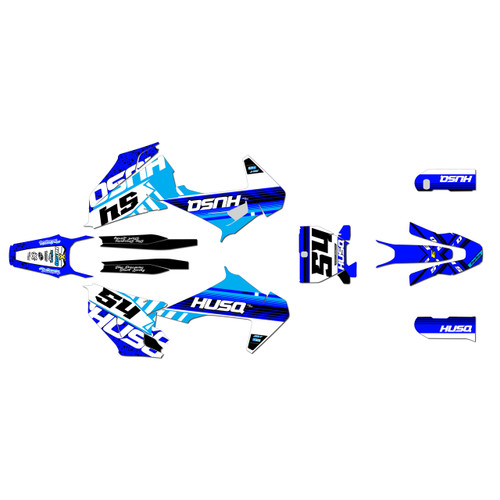husqvarna fs450 graphics kit 2019-2022 split series blue