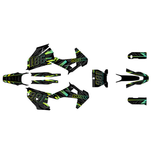 husqvarna fs450 graphics kit 2019-2022 twitch series green
