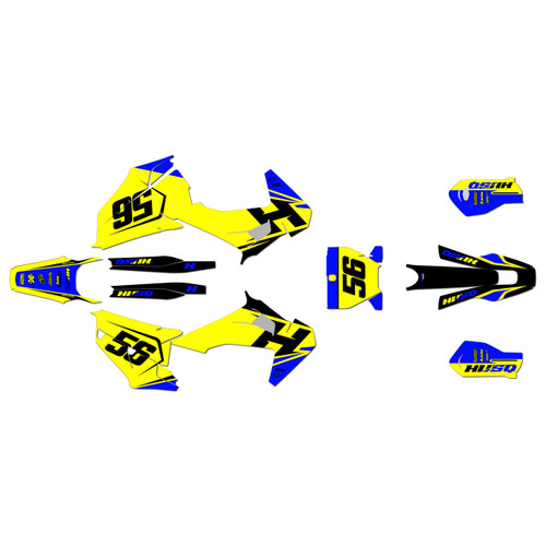 husqvarna fc350 graphics kit 2019-2022 ace series yellow