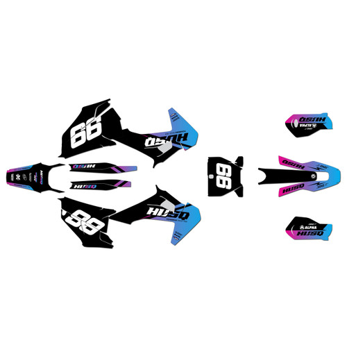 husqvarna tc125 graphics kit 2019-2022 base series magenta