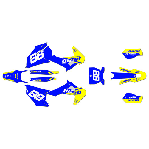 husqvarna tc125 graphics kit 2019-2022 base series yellow-shift