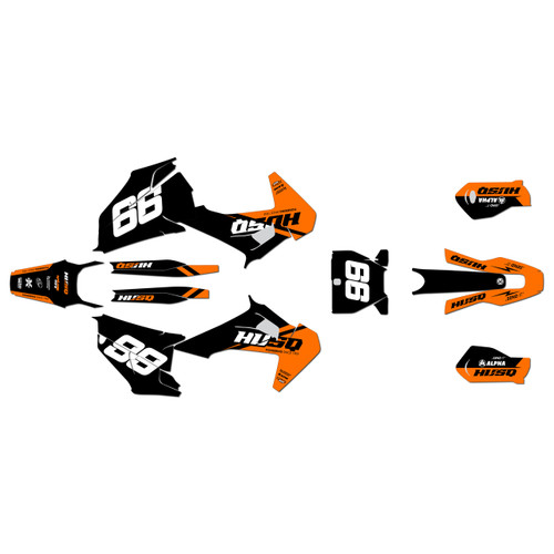 husqvarna tc250 graphics kit 2019-2022 base series orange