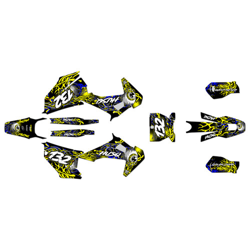 husqvarna fc350 graphics kit 2019-2022 core series yellow