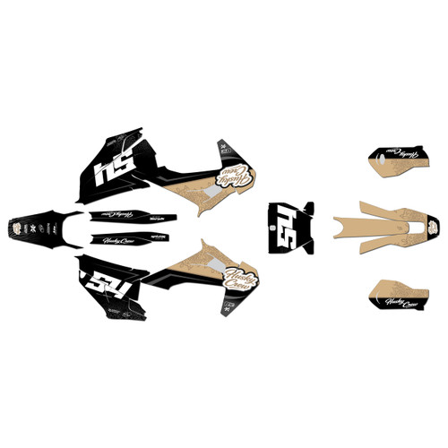 husqvarna tc125 graphics kit 2019-2022 fatality series tan