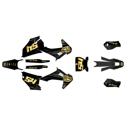 husqvarna fc250 graphics kit 2019-2022 fatality series gold