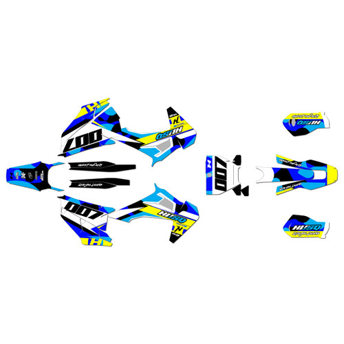 husqvarna tc125 graphics kit 2019-2022 flex series blue