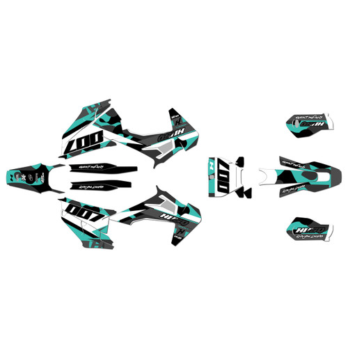 husqvarna fc250 graphics kit 2019-2022 flex series teal