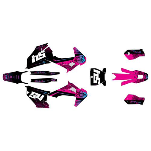 husqvarna fx350 graphics kit 2019-2022 fatality series magenta