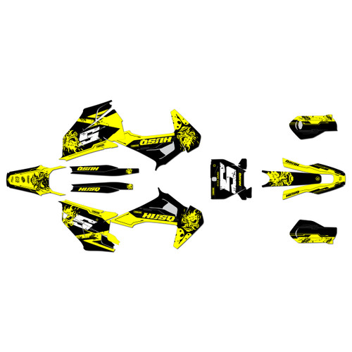 husqvarna fc250 graphics kit 2019-2022 night series yellow