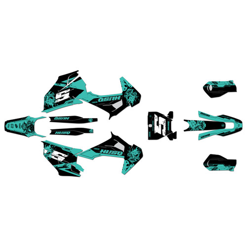 husqvarna fc250 graphics kit 2019-2022 night series teal
