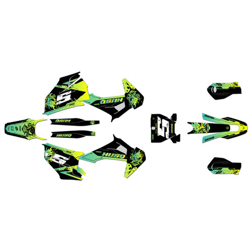 husqvarna fc350 graphics kit 2019-2022 night series green