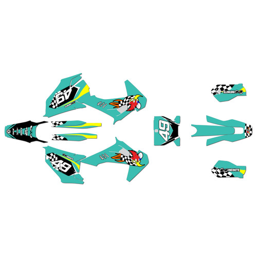 husqvarna fc350 graphics kit 2019-2022 pecker series teal